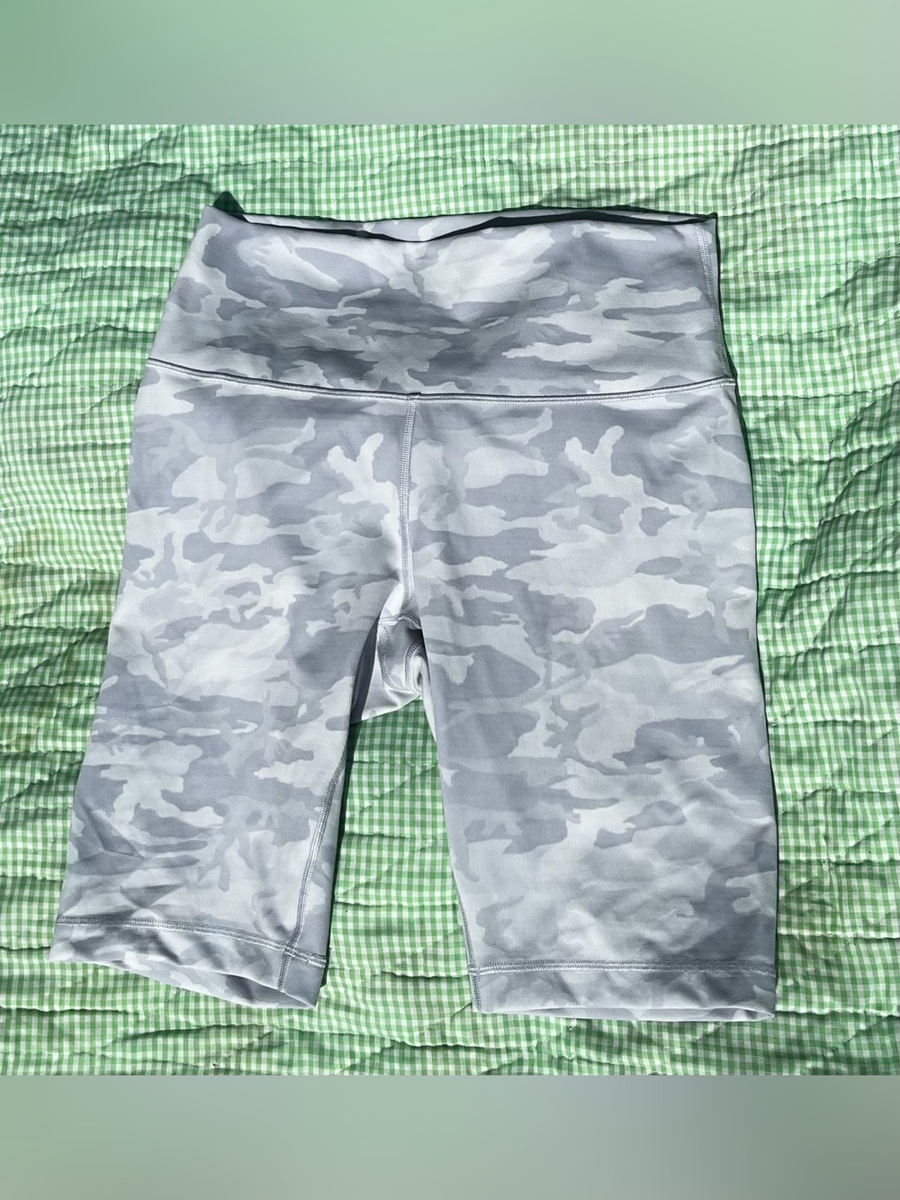lululemon Light Gray Camo High-Rise Bike Shorts